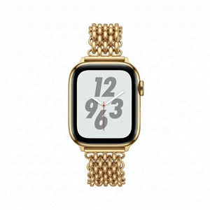 Brățară Apple Watch pentru femei, oțel inoxidabil de înaltă calitate, zale împletite, închizătoare practică cu clips, stil chic, model Coranie