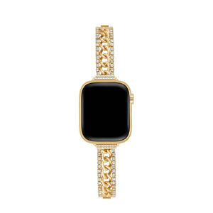 Apple Watch-armbånd til kvinder, justerbare led, metallegering, skinnende strass, luksuriøs finish, model Kania