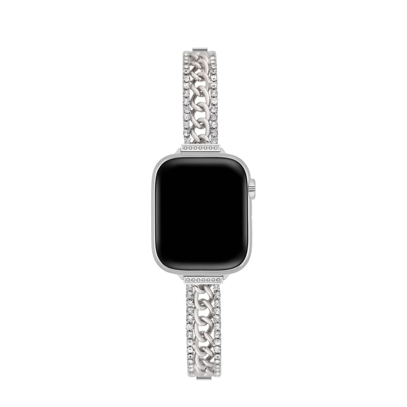 Apple Watch-armbånd til kvinder, justerbare led, metallegering, skinnende strass, luksuriøs finish, model Kania