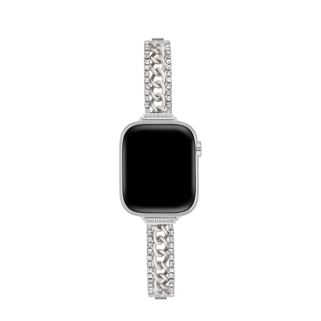 Apple Watch-armbånd til kvinder, justerbare led, metallegering, skinnende strass, luksuriøs finish, model Kania