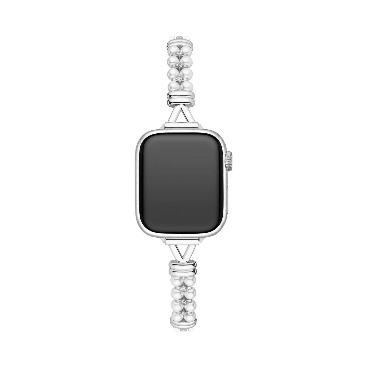 Bransoletka do Apple Watch z koralikami i ażurowymi ogniwami, wykończenie złote lub srebrne, dla kobiet, model Yizelle