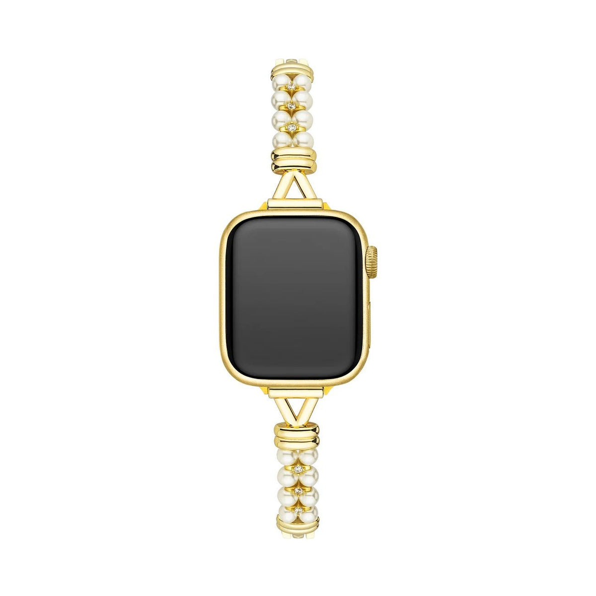 Bransoletka do Apple Watch z koralikami i ażurowymi ogniwami, wykończenie złote lub srebrne, dla kobiet, model Yizelle