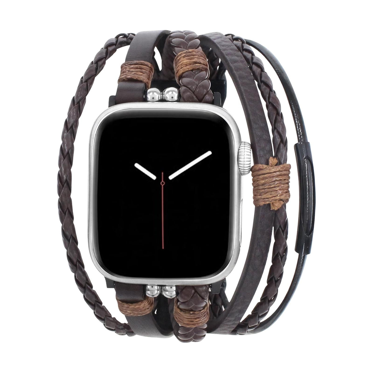 Βραχιόλι Apple Watch ανδρικό πλεκτό δέρμα, πολυσειριακό ρυθμιζόμενο βραχιόλι, απαραίτητο αξεσουάρ για ανδρικό καρπό, ιδέα δώρου για άνδρα, μοντέλο Wiz