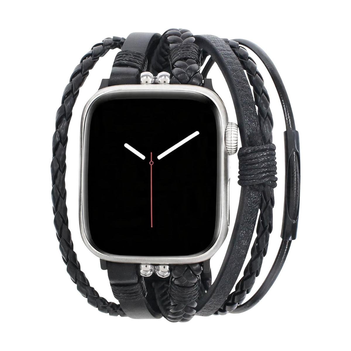 Βραχιόλι Apple Watch ανδρικό πλεκτό δέρμα, πολυσειριακό ρυθμιζόμενο βραχιόλι, απαραίτητο αξεσουάρ για ανδρικό καρπό, ιδέα δώρου για άνδρα, μοντέλο Wiz