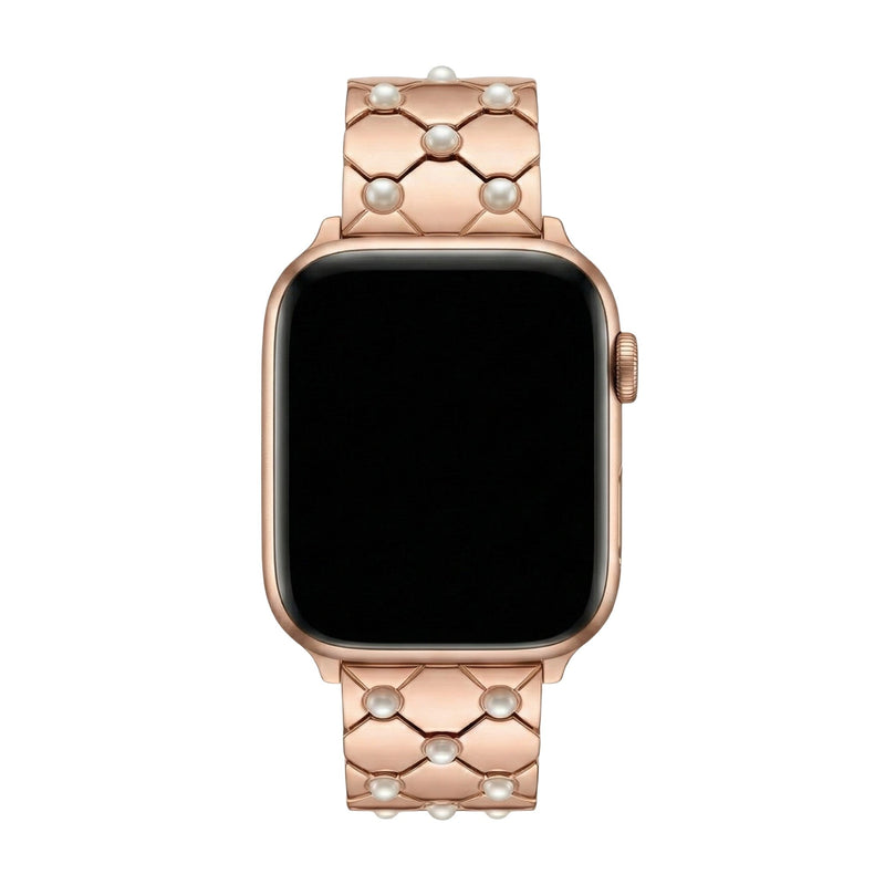 Armband für Apple Watch aus Perlenmetall, elegante geometrische Glieder, edel glänzende Oberfläche, Modell Pita