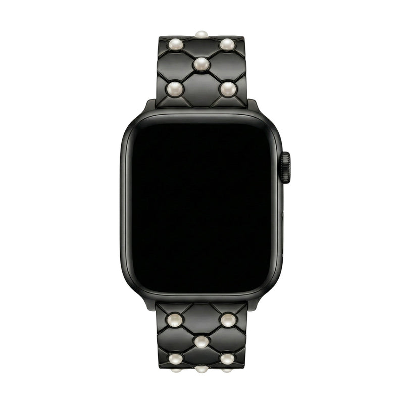 Armband für Apple Watch aus Perlenmetall, elegante geometrische Glieder, edel glänzende Oberfläche, Modell Pita