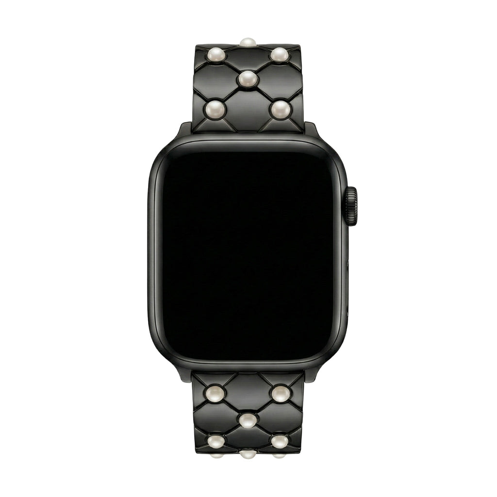 Armband für Apple Watch aus Perlenmetall, elegante geometrische Glieder, edel glänzende Oberfläche, Modell Pita
