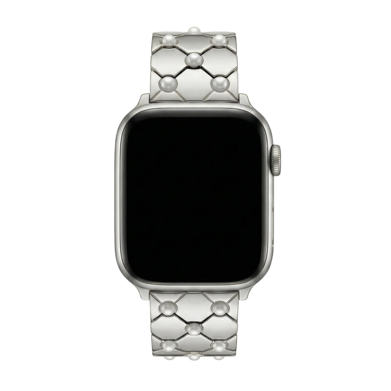 Armband für Apple Watch aus Perlenmetall, elegante geometrische Glieder, edel glänzende Oberfläche, Modell Pita