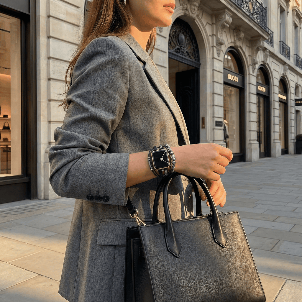 Bracelet Apple Watch, multi-rangs, multi-charms, pour femme, modèle Fidi