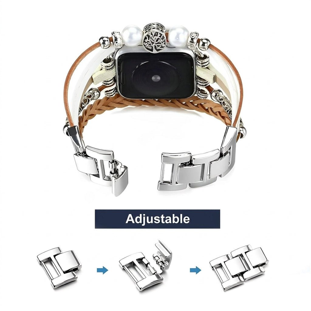 Apple Watch Multi-Strand Braided Bracelet, Tree of Life Charm, for Women, Ténecia Model