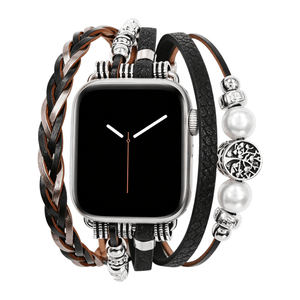 Bracciale Apple Watch multi-fili intrecciato, charm albero della vita, per donna, modello Ténecia
