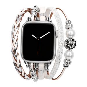 Bracciale Apple Watch multi-fili intrecciato, charm albero della vita, per donna, modello Ténecia