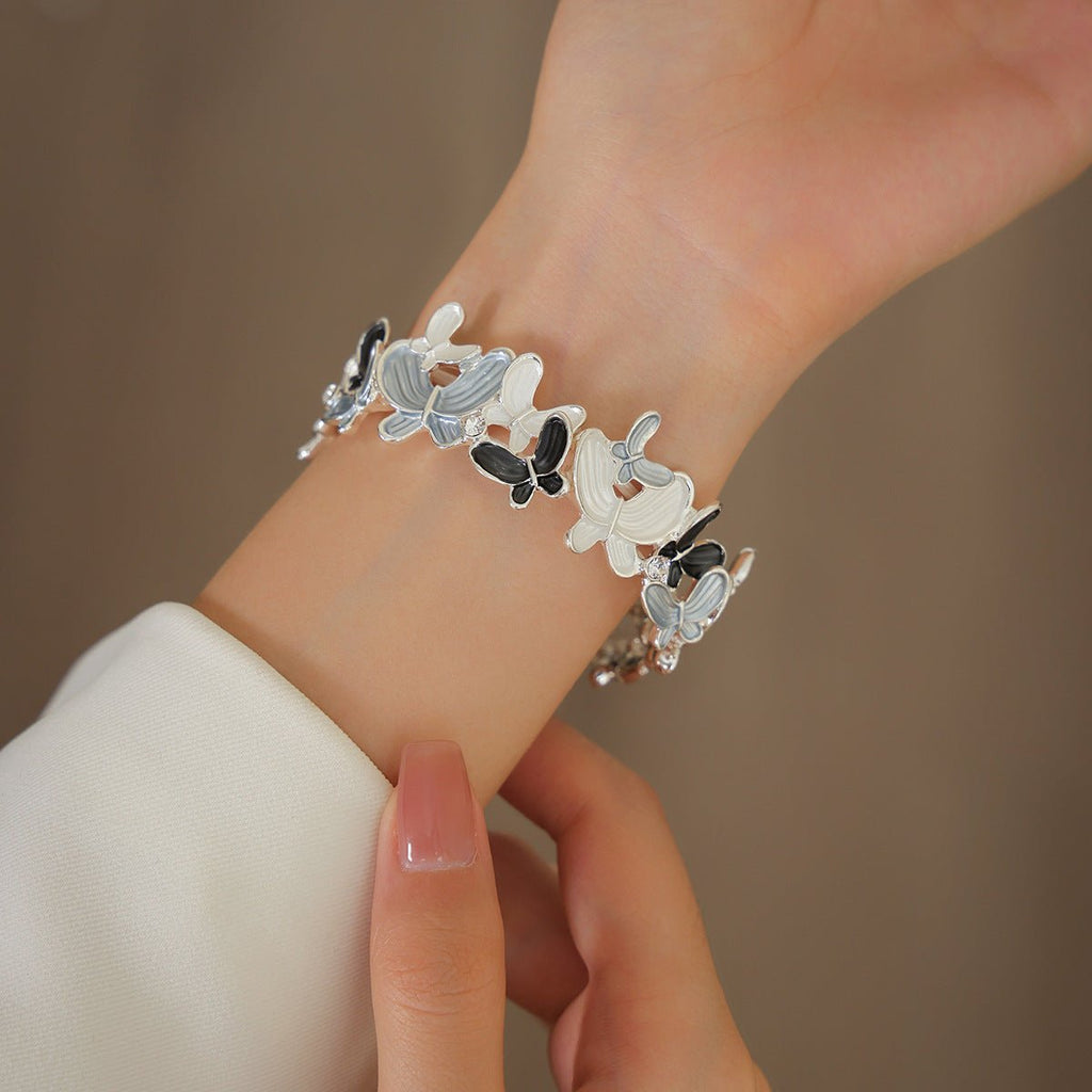 Apple Watch Butterfly Bracelet, Women's Elastic Bracelet, Metal Alloy Watch Band, Elegant Wrist Jewelry, Smartwatch Accessory, Marjorie Model