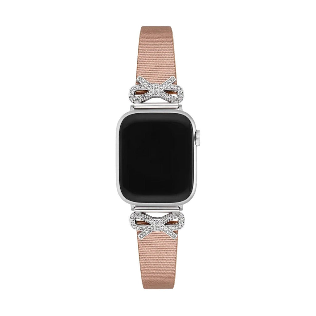 Bracelet Apple Watch, pour femme, chic en cuir, ruban à strass, modèle Ravia - La Boutique du Bracelet