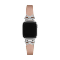 Bracelet Apple Watch, pour femme, chic en cuir, ruban à strass, modèle Ravia - La Boutique du Bracelet
