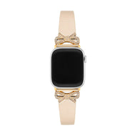 Bracelet Apple Watch, pour femme, chic en cuir, ruban à strass, modèle Ravia - La Boutique du Bracelet