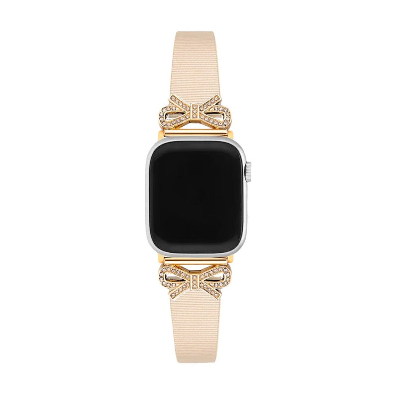 Bracelet Apple Watch, pour femme, chic en cuir, ruban à strass, modèle Ravia - La Boutique du Bracelet