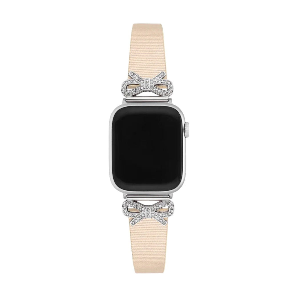 Bracelet Apple Watch, pour femme, chic en cuir, ruban à strass, modèle Ravia - La Boutique du Bracelet