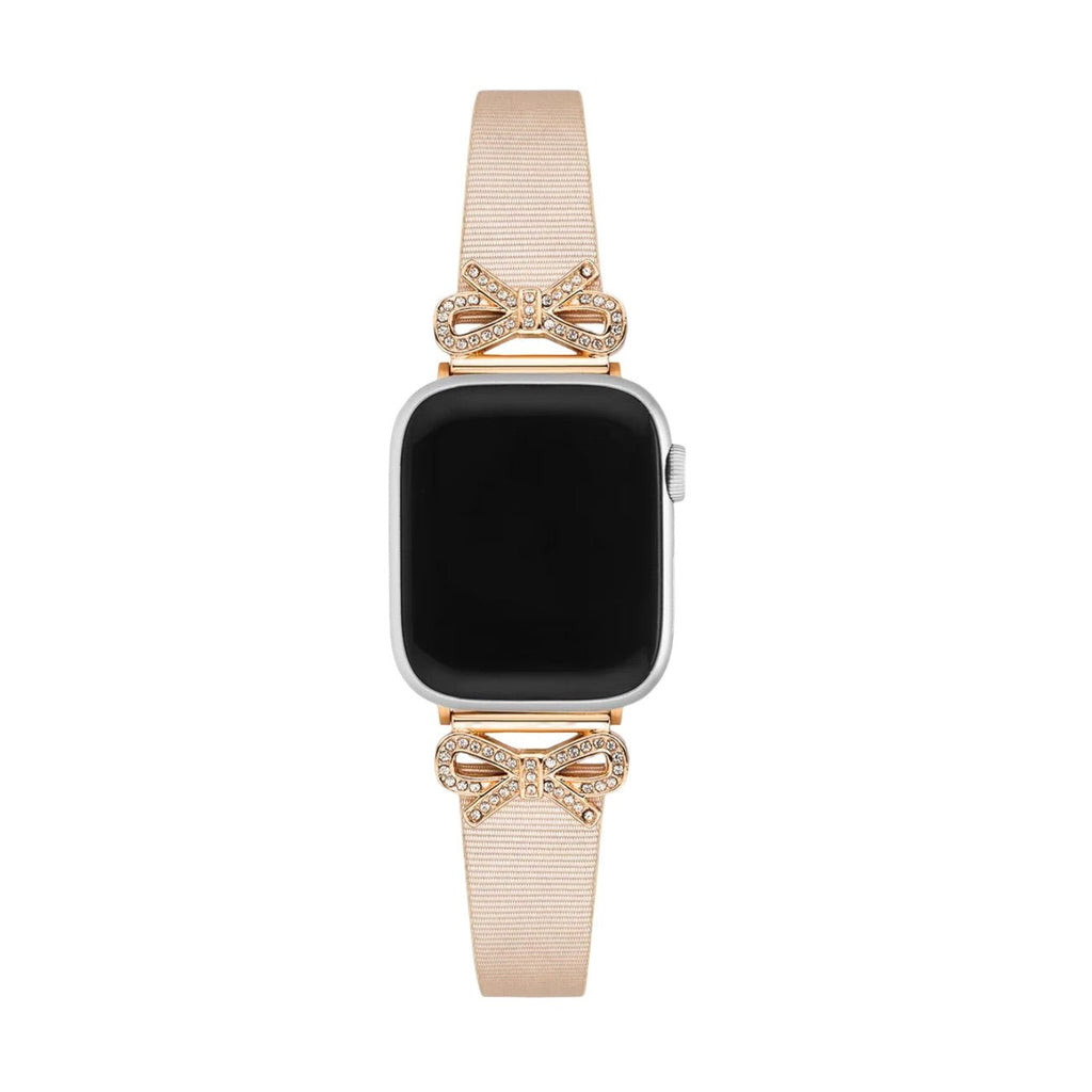 Bracelet Apple Watch, pour femme, chic en cuir, ruban à strass, modèle Ravia - La Boutique du Bracelet