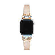 Bracelet Apple Watch, pour femme, chic en cuir, ruban à strass, modèle Ravia - La Boutique du Bracelet