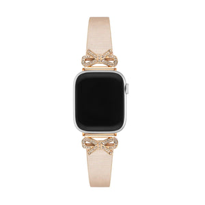 Bracelet Apple Watch, pour femme, chic en cuir, ruban à strass, modèle Ravia - La Boutique du Bracelet