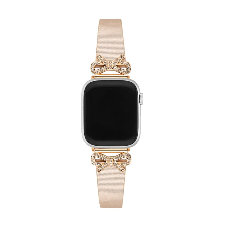 Bracelet Apple Watch, pour femme, chic en cuir, ruban à strass, modèle Ravia - La Boutique du Bracelet