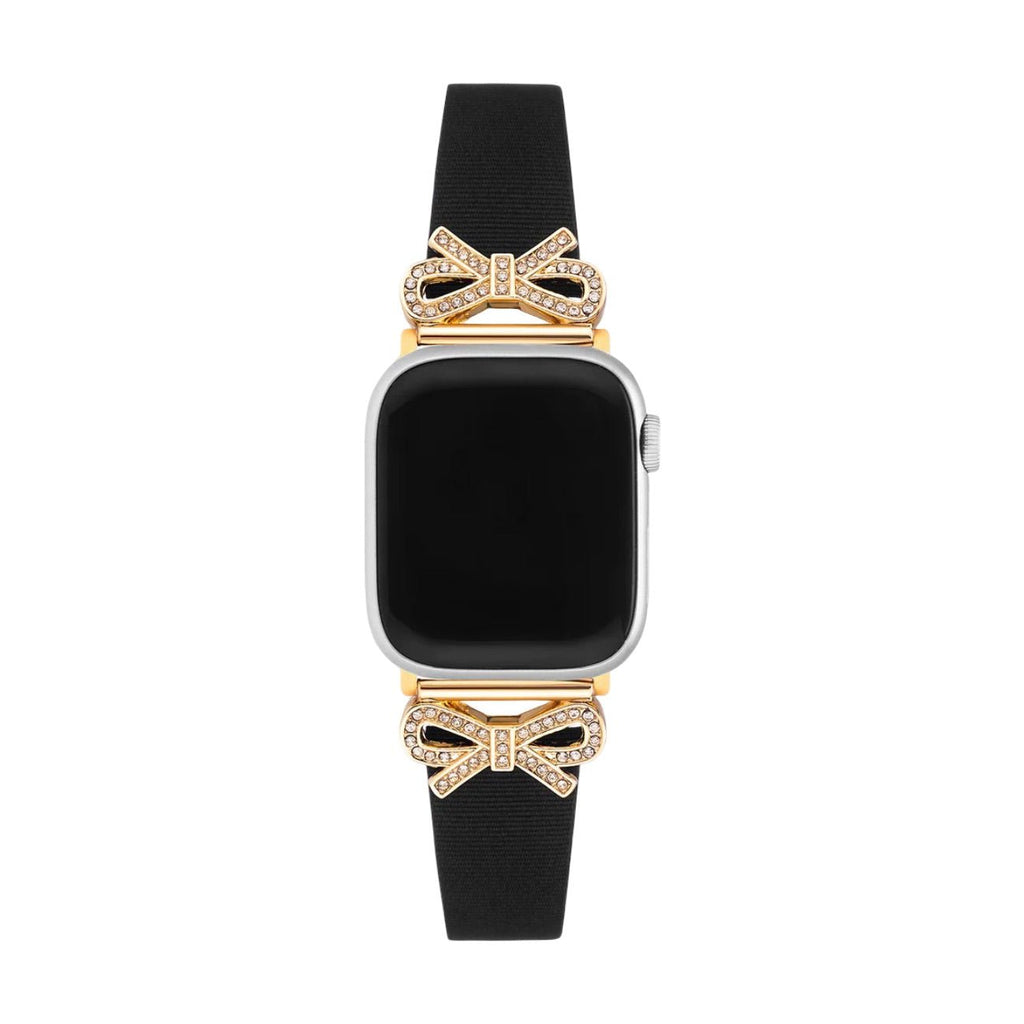 Bracelet Apple Watch, pour femme, chic en cuir, ruban à strass, modèle Ravia - La Boutique du Bracelet