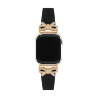 Bracelet Apple Watch, pour femme, chic en cuir, ruban à strass, modèle Ravia - La Boutique du Bracelet