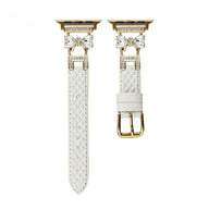 Bracelet Apple Watch, pour femme, chic en cuir, ruban à strass scintillant, modèle Bellita - La Boutique du Bracelet