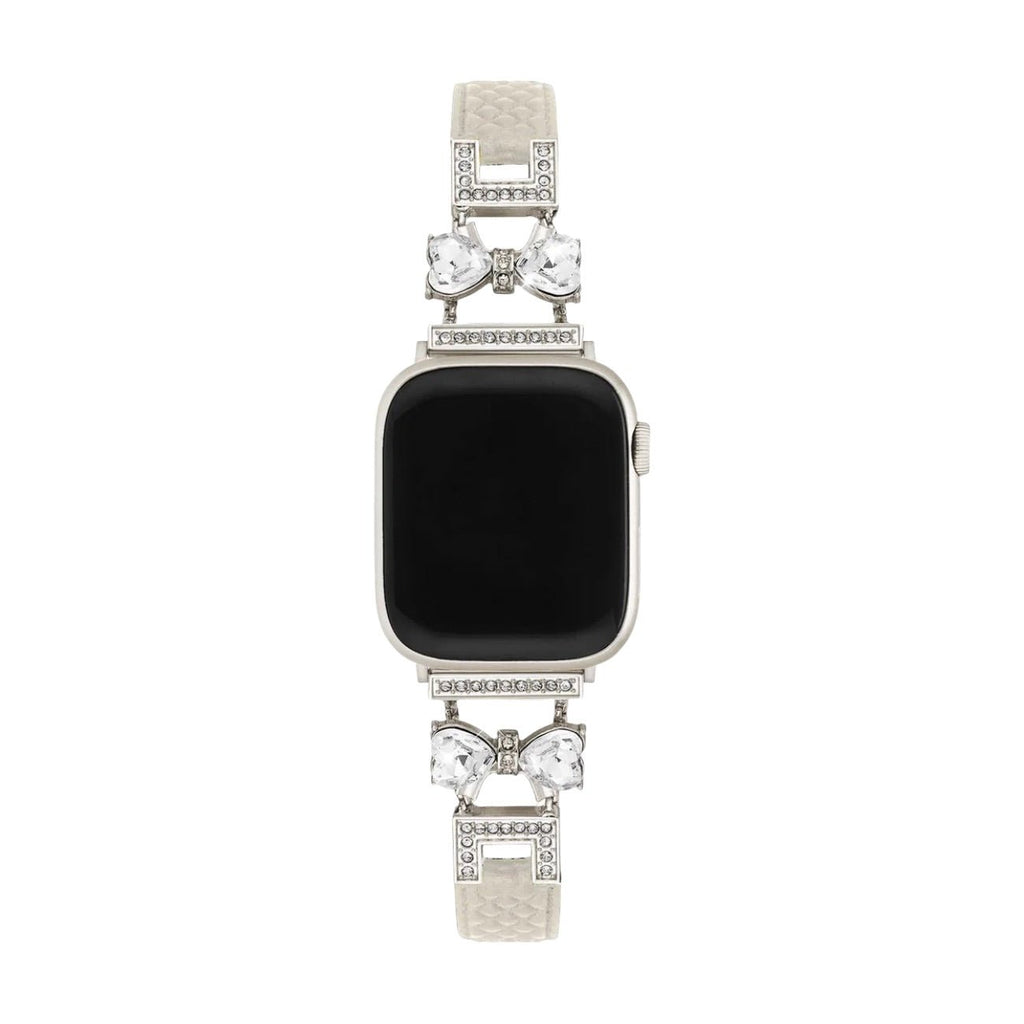 Bracelet Apple Watch, pour femme, chic en cuir, ruban à strass scintillant, modèle Bellita - La Boutique du Bracelet