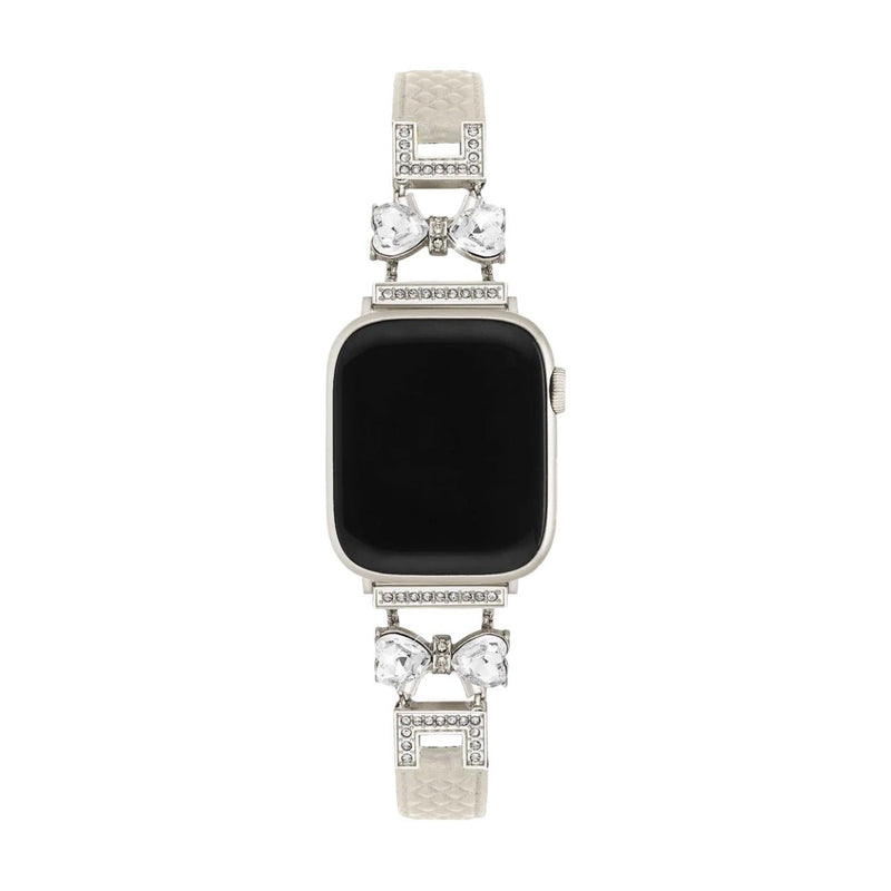 Bracelet Apple Watch, pour femme, chic en cuir, ruban à strass scintillant, modèle Bellita - La Boutique du Bracelet
