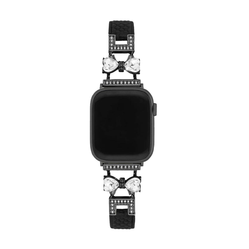 Bracelet Apple Watch, pour femme, chic en cuir, ruban à strass scintillant, modèle Bellita - La Boutique du Bracelet