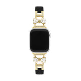 Bracelet Apple Watch, pour femme, chic en cuir, ruban à strass scintillant, modèle Bellita - La Boutique du Bracelet