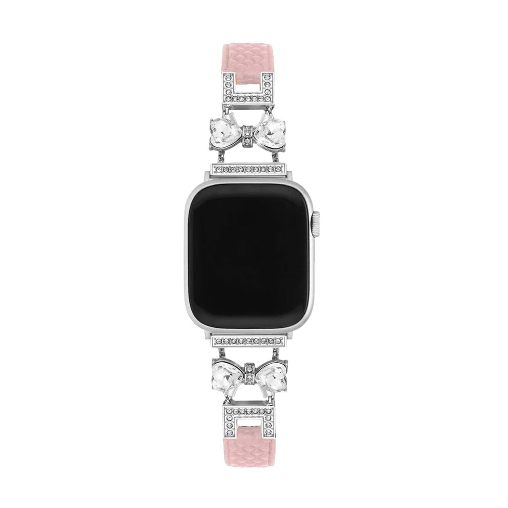 Bracelet Apple Watch, pour femme, chic en cuir, ruban à strass scintillant, modèle Bellita - La Boutique du Bracelet