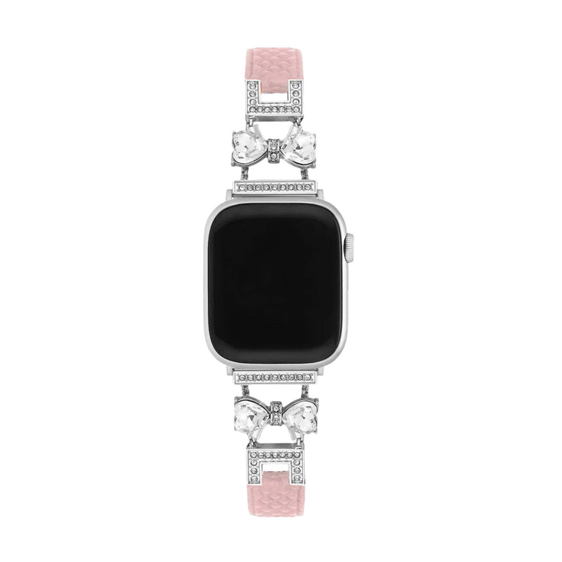 Bracelet Apple Watch, pour femme, chic en cuir, ruban à strass scintillant, modèle Bellita - La Boutique du Bracelet