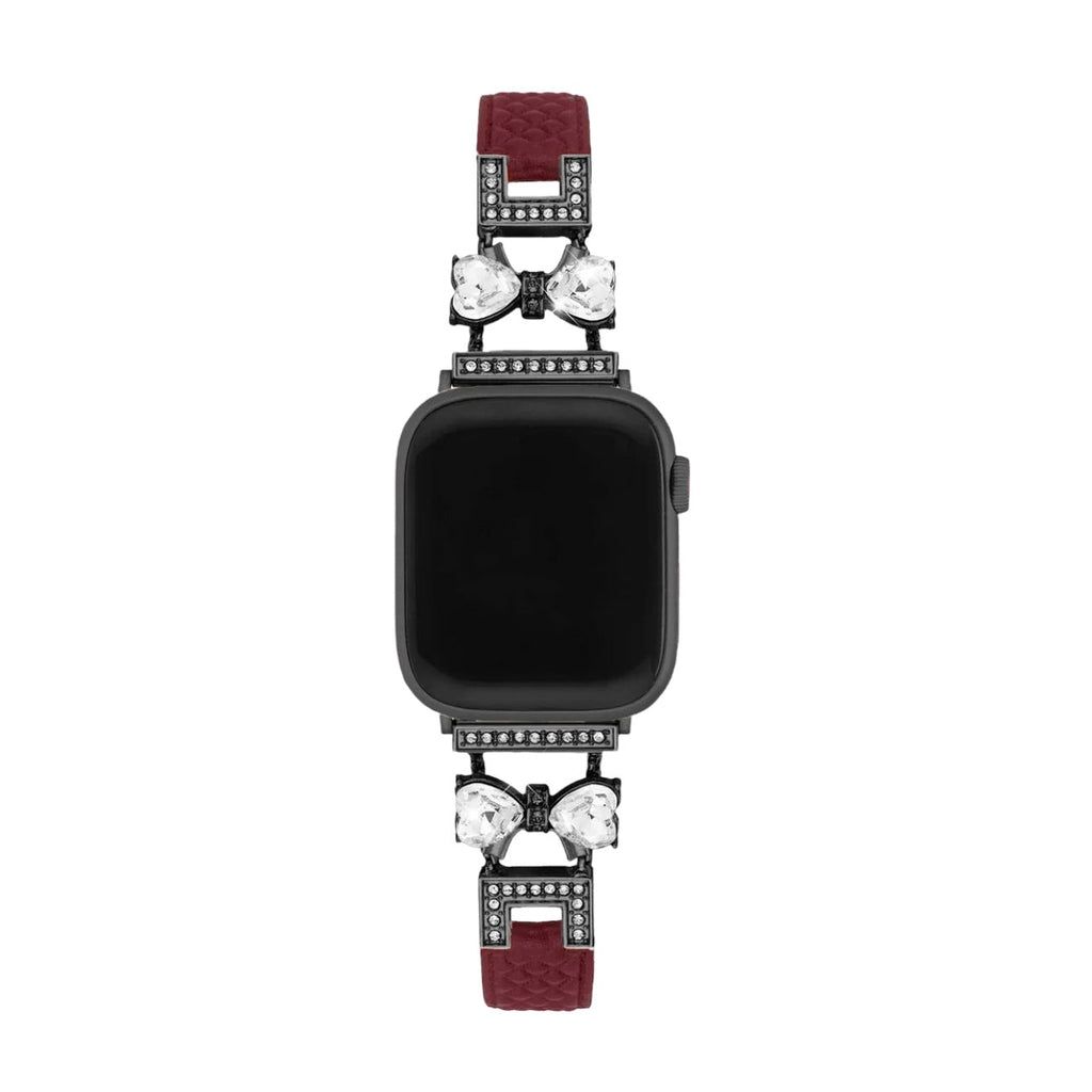 Bracelet Apple Watch, pour femme, chic en cuir, ruban à strass scintillant, modèle Bellita - La Boutique du Bracelet