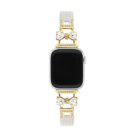 Bracelet Apple Watch, pour femme, chic en cuir, ruban à strass scintillant, modèle Bellita - La Boutique du Bracelet