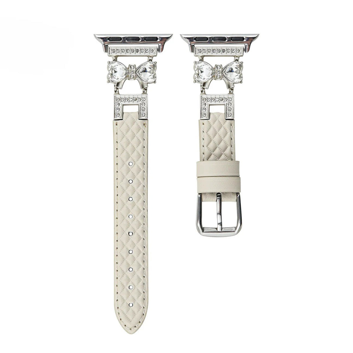 Bracelet Apple Watch, pour femme, chic en cuir, ruban à strass scintillant, modèle Bellita - La Boutique du Bracelet