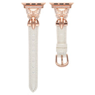Bracelet Apple Watch, pour femme, cuir et acier inoxydable, papillon moderne, modèle Djibi - La Boutique du Bracelet