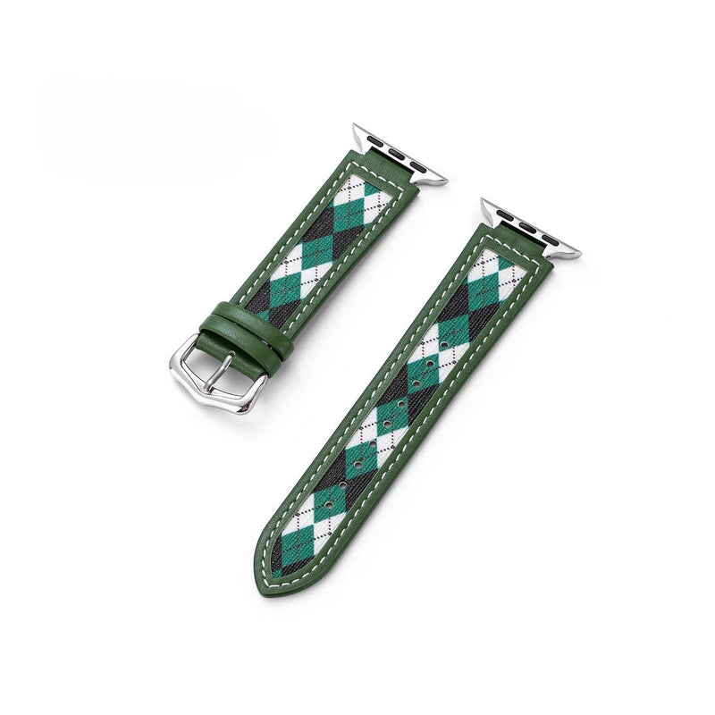 Bracelet Apple Watch, pour femme, en cuir, toile losange, modèle Marni - La Boutique du Bracelet