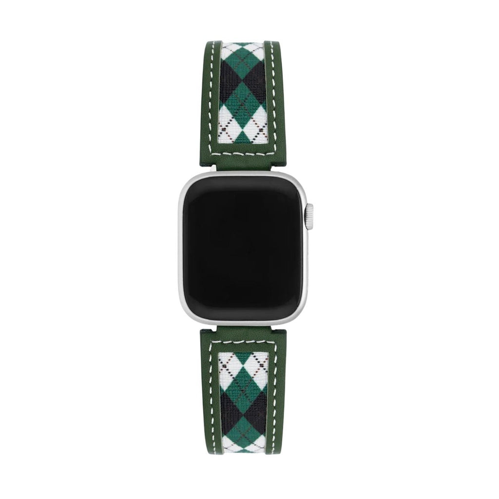 Bracelet Apple Watch, pour femme, en cuir, toile losange, modèle Marni - La Boutique du Bracelet