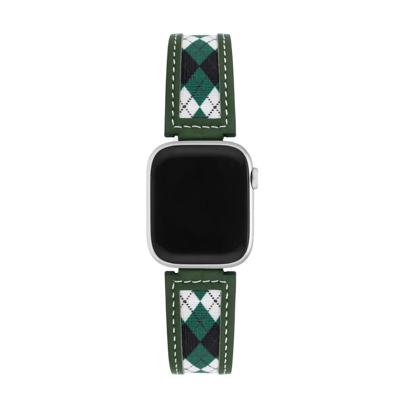 Bracelet Apple Watch, pour femme, en cuir, toile losange, modèle Marni - La Boutique du Bracelet