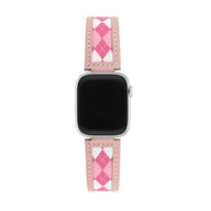 Bracelet Apple Watch, pour femme, en cuir, toile losange, modèle Marni - La Boutique du Bracelet