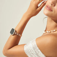 Bracelet Apple Watch, pour femme, en métal, étoiles scintillantes, modèle Kira - La Boutique du Bracelet