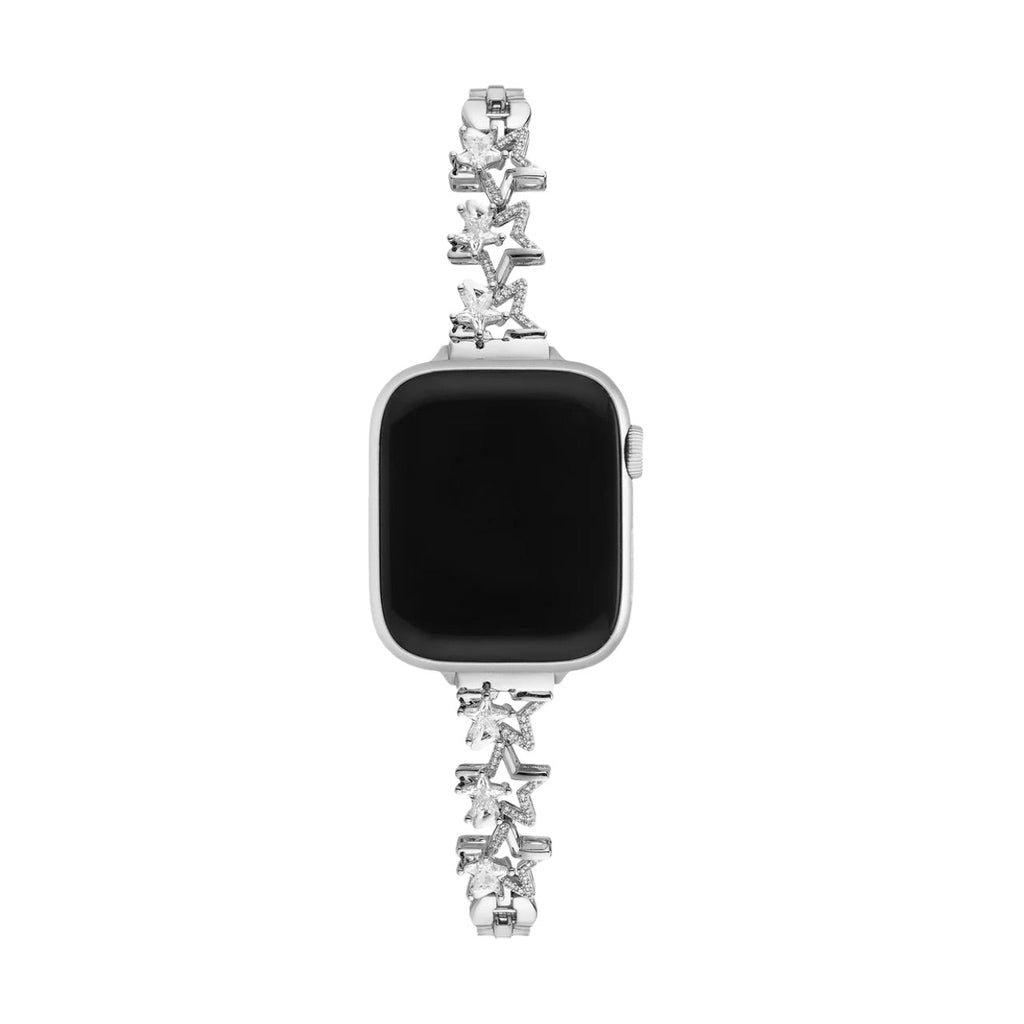 Bracelet Apple Watch, pour femme, en métal, étoiles scintillantes, modèle Kira - La Boutique du Bracelet