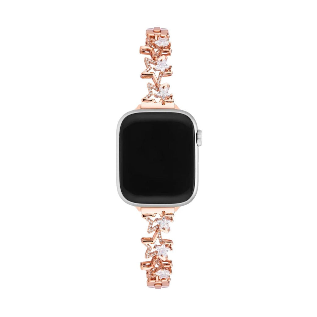 Bracelet Apple Watch, pour femme, en métal, étoiles scintillantes, modèle Kira - La Boutique du Bracelet