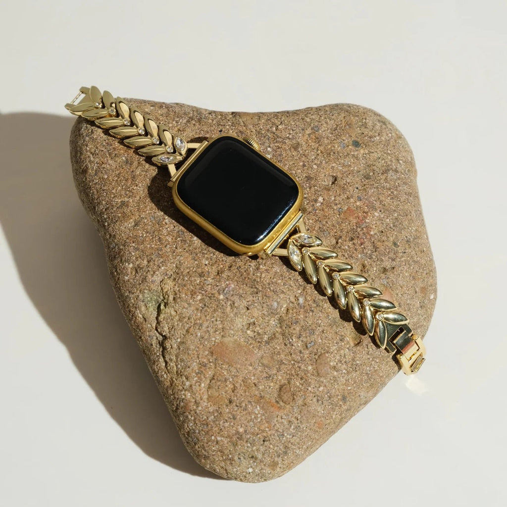 Bracelet Apple Watch, pour femme, feuilles imbriquées, chic, modèle Lokla - La Boutique du Bracelet