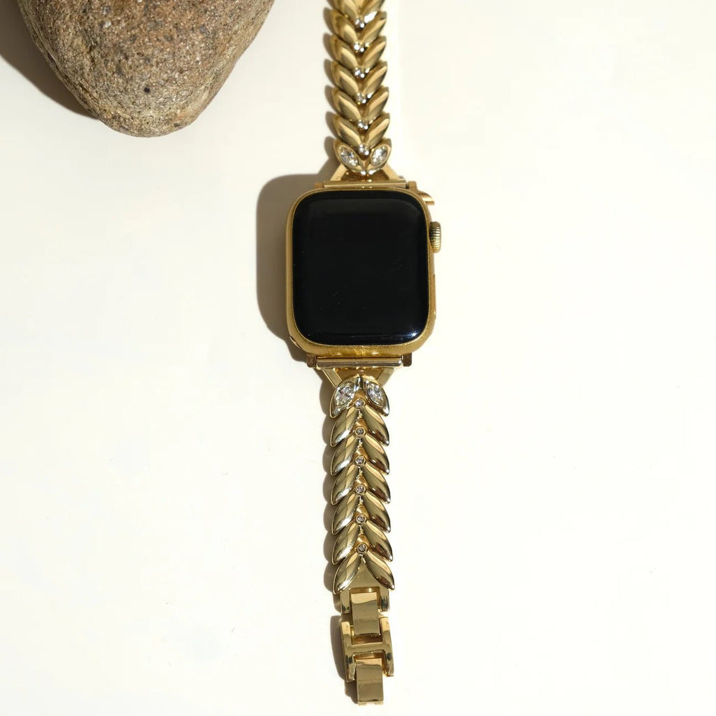 Bracelet Apple Watch, pour femme, feuilles imbriquées, chic, modèle Lokla - La Boutique du Bracelet