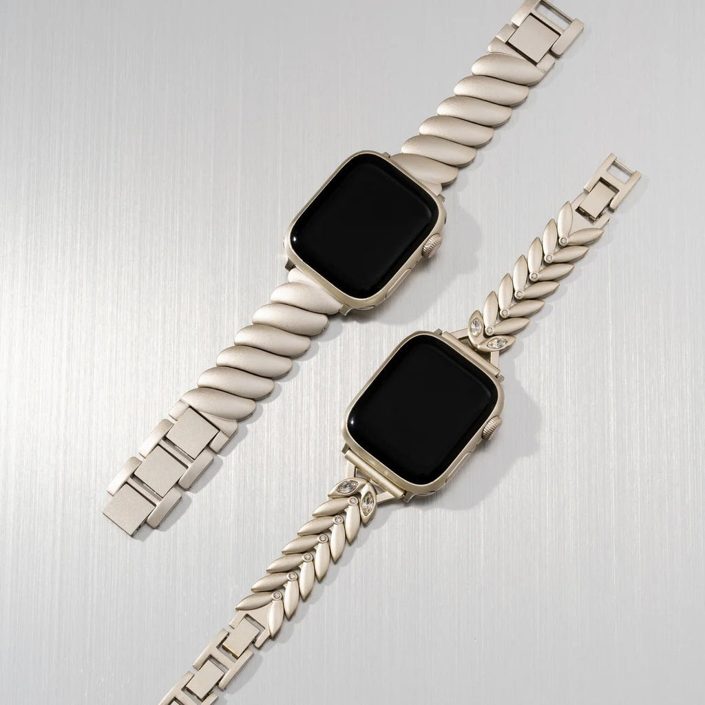 Bracelet Apple Watch, pour femme, feuilles imbriquées, chic, modèle Lokla - La Boutique du Bracelet