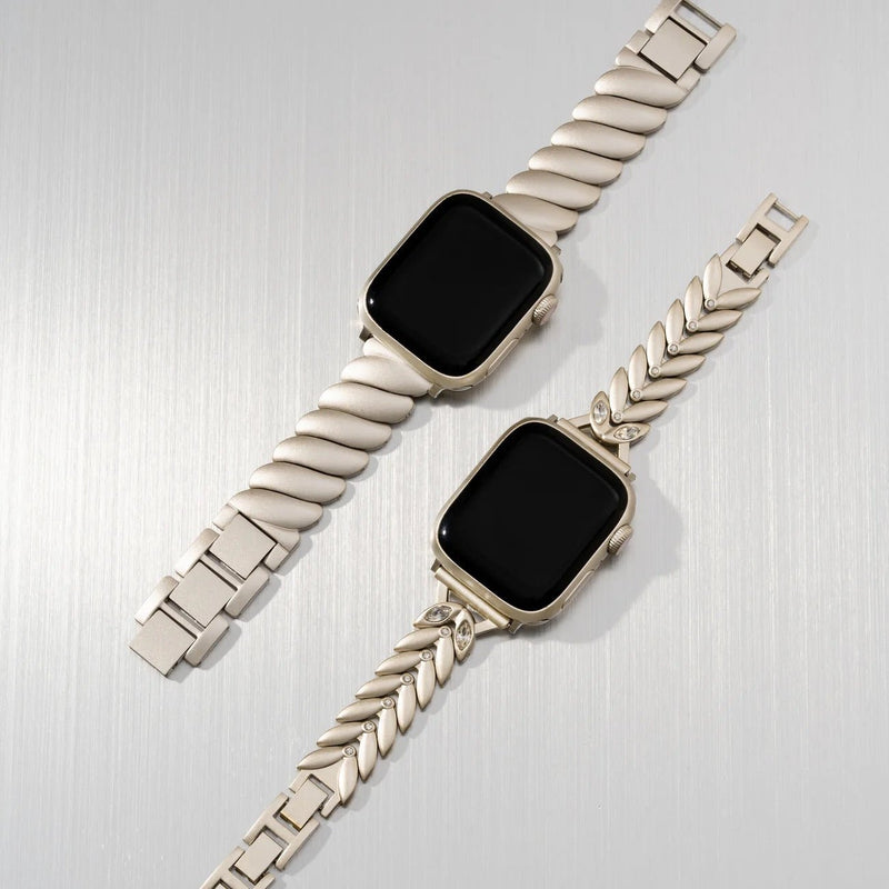 Bracelet Apple Watch, pour femme, feuilles imbriquées, chic, modèle Lokla - La Boutique du Bracelet
